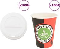 vidaXL Papieren koffiekopjes met deksel 1000 st 4oz 100 ml
