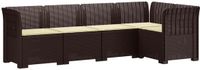 vidaXL Tuinbank met Kussens Rattanlook PP Bruin