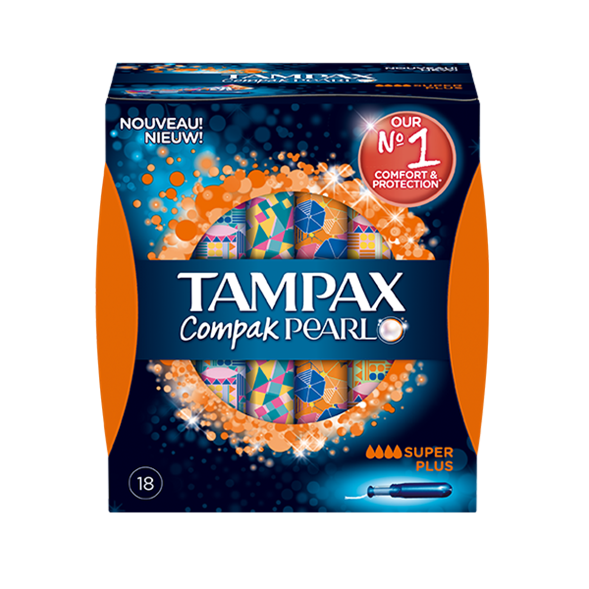 Tampax Compak Pearl Super Plus wit, blauw