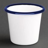 Olympia Emaille Sauspotje Wit En Blauw 11,4cl - DC383