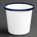 Olympia Emaille Sauspotje Wit En Blauw 11,4cl - DC383
