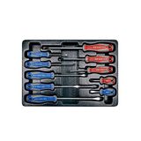 King Tony 931110MR Thermogevormde schroevendraaier met gleuf en Phillips®, 10 stuks