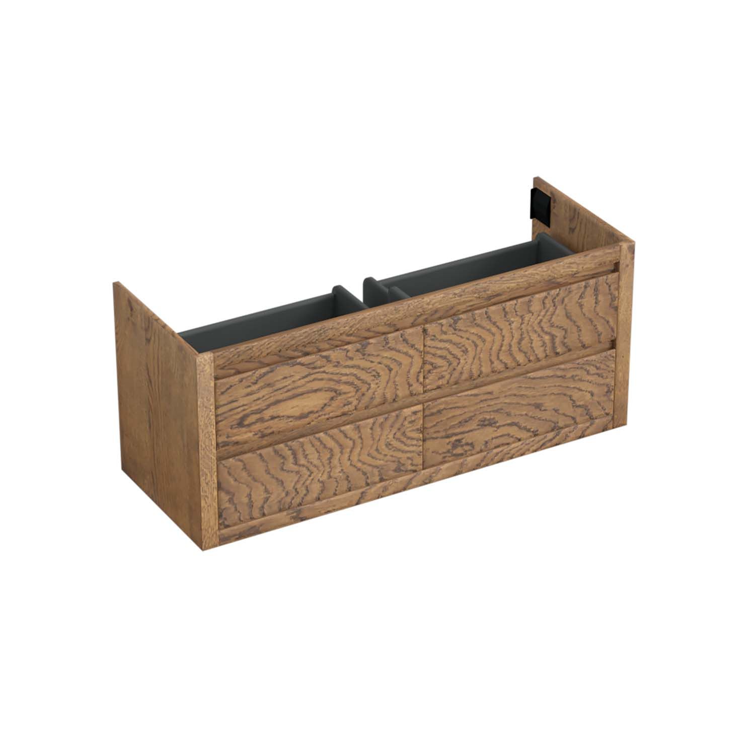 Forzalaqua Gela Onderkast - 140x51x60 cm - 4 Softclose Lades - Eiken Castle Brown