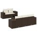 vidaXL Loungeset met Kussens, Poly Rattan, Bruin