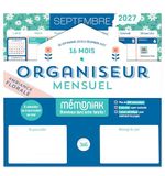 Organiseur Mémoniak Organiseur mensuel 2027 - Ambiance florale, 16 mois, septembre 2026-décembre 2027