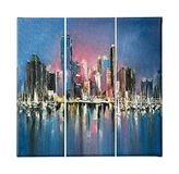 Homemania Wandfoto, 3-delig, steden en landschappen per woonkamer, kinderkamer, meerkleurig, 69 x 3 x 50 cm, HM203PKNV-125, polyester, hout
