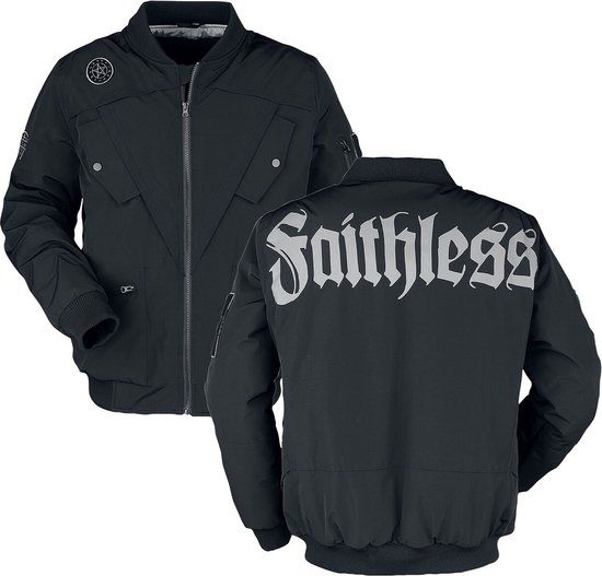 Gothicana by EMP Gothicana Zwart overgangsjasje met Faithless opschrift - Heren - M