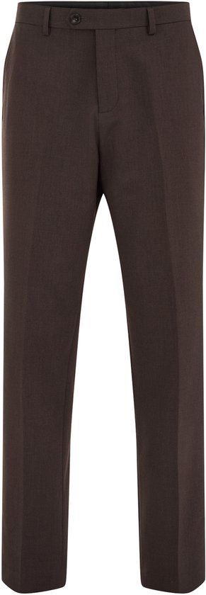WE Fashion Heren Straight Fit Pantalon Donkerbruin Maat 52