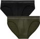 HOM Minislip Mini Briefs Classic Zwart/Kaki Maat L