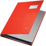 LEITZ handtekenmap/vloeiboek, PP-omslag, 10 vakken, rood