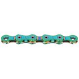 KMC X12L Aurora Green 12-speed waxed chain, 126 links, Shimano compatible, incl. Missinglink