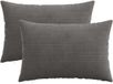 vidaXL - Kussensloop - 2 pcs - HEERLEN - Donkergrijs - 40 x 60 cm - corduroy