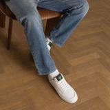 Manfield Heren Witte Leren Sneakers Maat 44