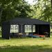 NAIZY Paviljoen, 3x6 meter, waterdicht, UV-bestendig, met 6 zijwanden (4 ramen, 2 deuren), robuust partytent/gazentent met tas – antraciet