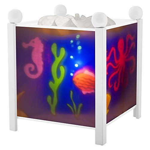 Trousselier Zee Nachtlampje - Magische Lantaarn - Hout Wit - EU-stekker