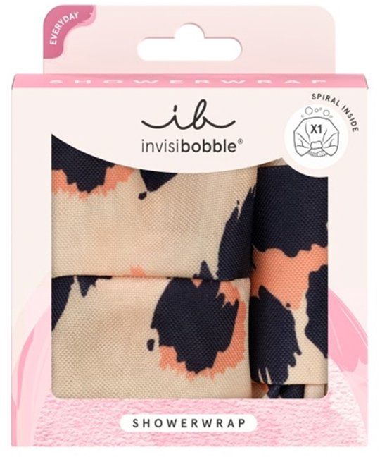 invisibobble - Set Showerwrap Leo - Waterdichte douchemuts - Beschermt het haar tegen vocht en kroezen - Stijlvol luipaardpatroon - Herbruikbaar en stijlvol