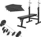 Gorilla Sports Halterbank zwart met 100 kg halterset