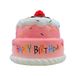Spaarfiguur, Happy Birthday-taart spaarpot van keramiek in roze, 12 x 12 x 12 cm