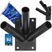 KOTARBAU® Support de drapeau triple vis support de mât de drapeau mât de drapeau drapeau drapeau thermolaqué noir support de drapeau mât de drapeau support de poignée fixation murale support mural de drapeau 70 x 110 mm