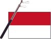 Indonésie Drapeau national - 90 x 150 cm - avec mât télescopique portable compact - drapeaux à agiter