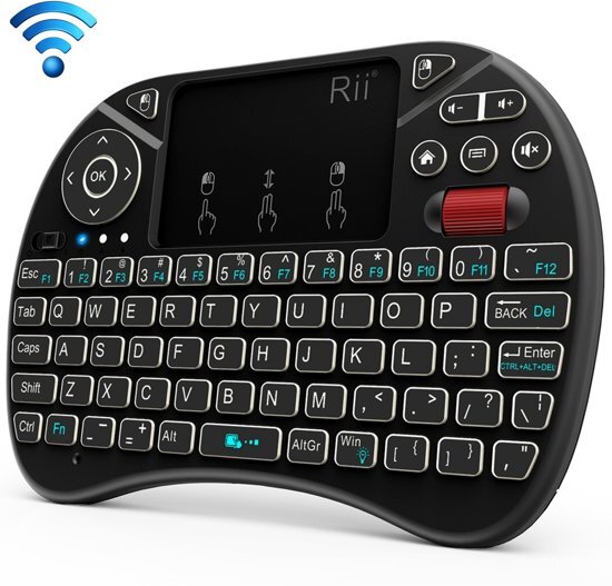 Rii I8X RT716 2.4GHz Mini Wireless QWERTY 71 Keys Keyboard 2.5 inch Touchpad Combo with Backlight Black