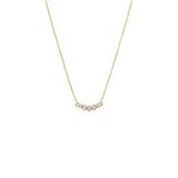 Lucardi Dames Stalen goldplated vintage ketting met wit zirkonia - Ketting - Staal - Goudkleurig - 47 cm