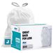 Plasticplace Witte lavendel- en zachte vanillegeurende vuilnisbakken met trekkoord │ Compatibel met code J (200 tellen) │ 10-10,5 gallon/38-40 liter │ 21" x 28"