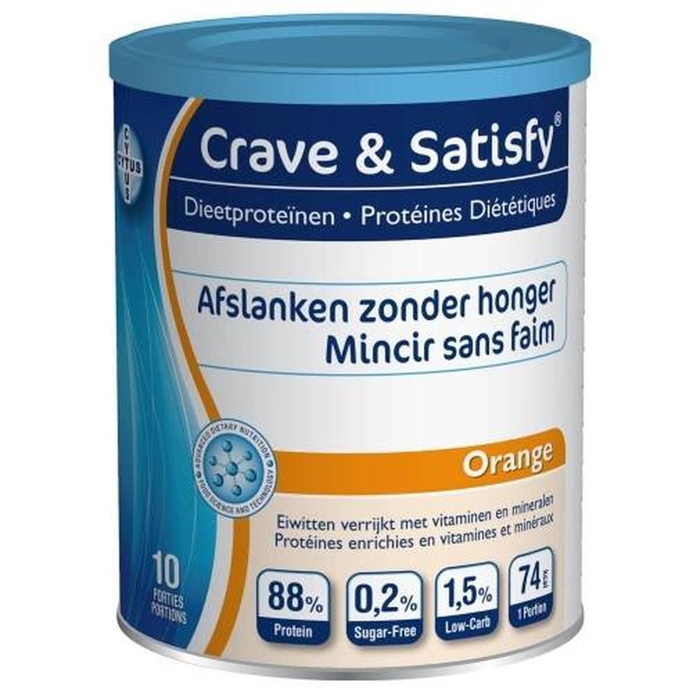 Crave & Satisfy Crave & Satisfy Dieetproteïnen Sinaasappel 200 g poeder