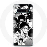 Maniacase Hoesje voor Samsung Galaxy S10 Plus Aanval van de Titanen Manga Levi Ackerman Maniacase