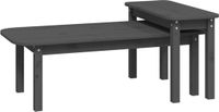 vidaXL 2-delige Salontafelset massief grenenhout grijs
