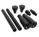 E-Ambar - Set van 4 Zwarte Plastic Tuin Waterval Fontein Mondstuk Hoofden met Diverse Vormen