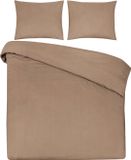 DoubleDry Dekbedovertrek 100% Katoen - Eenpersoons 140x200/220 cm - Beige