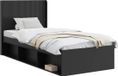 vidaXL Bedframe met opbergruimte en hoofdbord Zwart 90 x 200 cm