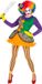 Widmann Knettergek Joker Circus Clown Kostuum Vrouw S Multicolor