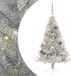 vidaXL Kunststof Voorverlichte Kerstboom met 150 LED, Zilver, 120 cm