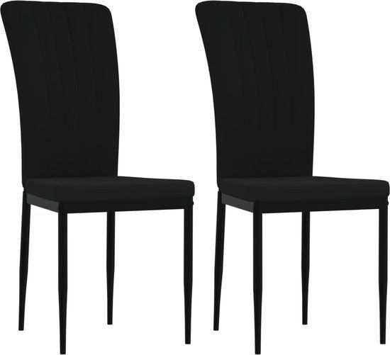 vidaXL Eetkamerstoelen 2 stuks fluweel zwart
