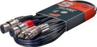 Stagg STC3CMXF S-serie audiokabel dubbele kabel - 2x chinch male - 2x XLR female 3m