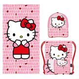 CERDÁ LIFE'S LITTLE MOMENTS Hello Kitty strandlaken set meisjes – strandhanddoek katoen met pet en zwemtas