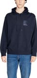 Armani Exchange Blauw Effen Sweatshirt Met Capuchon En Lange Mouwen En Zakken Aan De Voorkant