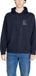 Armani Exchange Blauw Effen Sweatshirt Met Capuchon En Lange Mouwen En Zakken Aan De Voorkant