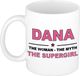 Bellatio Decorations naam cadeau mok - Dana - Woman Myth Supergirl - koffiemok - 300 ml - collega - moederdag