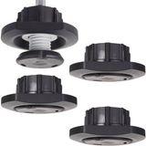 Sotech 4 stuks Italiana Ferramenta hoogteverstellers voor Ø 30 mm kopgat, hoogteverstelling 10 mm, belastbaarheid 175 kg per stuk, stelvoet met vloerglijders Meubelpoten