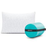 Coop Home Goods Premium versnipperd traagschuim kampeer- en reiskussen met bamboe afgeleide viscose rayon cover samendrukbaar
