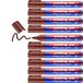 edding 30 brilliant flip-overmarker - bruin - 10 permanent markers, waterbestendig - ronde punt 1,5-3 mm - schitterende kleuren - lichtbestendige markering op papier, karton, kunststof, metaal, glas