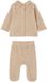 Vertbaudet Lot de 2 pyjamas bébé fille chiné beige