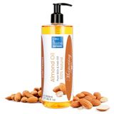 Zachte amandelolie, 500 ml, koudgeperst, preventie van striae, zwangerschap, hydraterende droge huid, natuurlijke make-upreventie, stimuleert haargroei