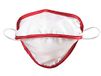 Mycroclean 2020V3 masker, één laag, wit/rode zoom, zonder neusclip, herbruikbaar en wasbaar, type II, BFE 99,8%, volwassenen, CE-gecertificeerd, gezondheidsprofessional en binnen- en buitengebruik
