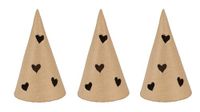 Décopatch NO066C - Lot de 3 bougeoirs sapin avec cœurs 6x6x10,5cm - Compatible bougie LED