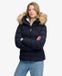 Superdry Fuji Veste matelassée à capuche avec fausse fourrure pour femme Bleu foncé