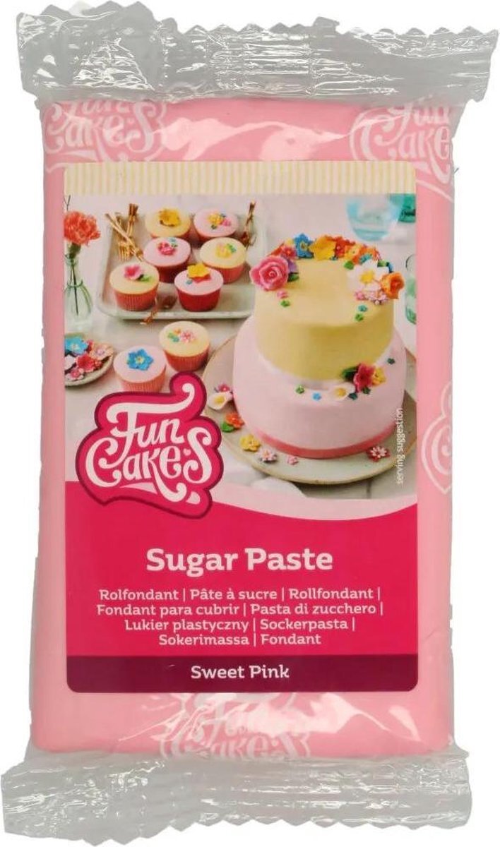 FunCakes Rolfondant Sweet Pink: Makkelijk in gebruik, Glad, Flexibel, Zacht en Plooibaar, Perfect voor Cake Decorating, Halal, Kosher en Glutenvrij. 250 g